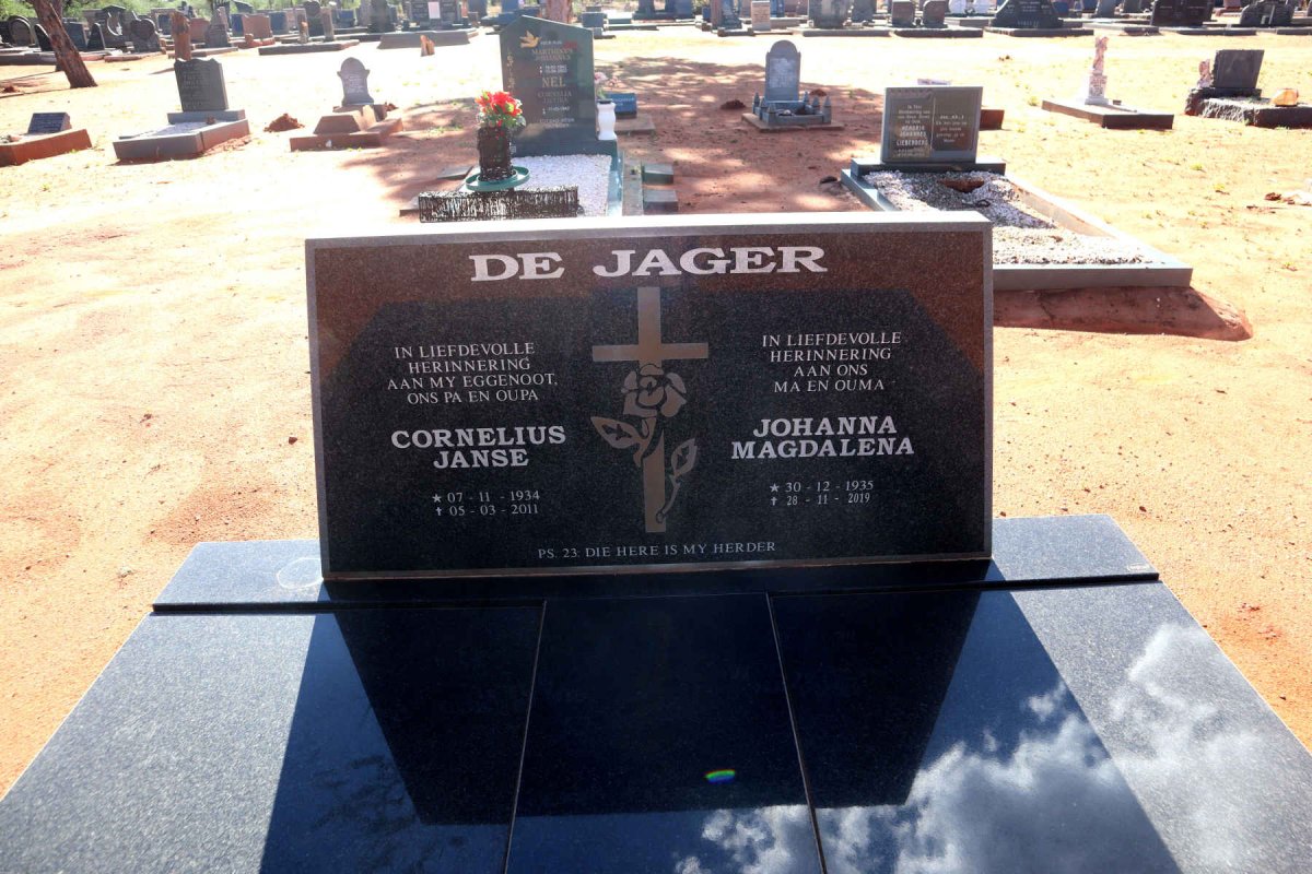 JAGER Cornelius Janse, de 1934-2011 & Johanna Magdalena 1935-2019