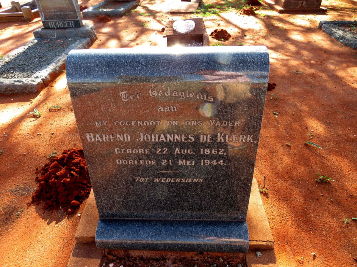 KLERK Barend Johannes, de 1862-1944