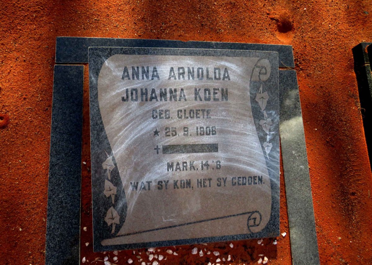 KOEN Anna Arnolda Johanna nee CLOETE 1906-