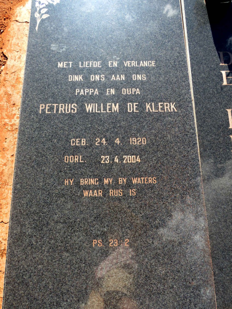 KLERK Petrus Willem, de 1920-2004 & Marthina Johanna BOSHOFF 1913-1994 _2