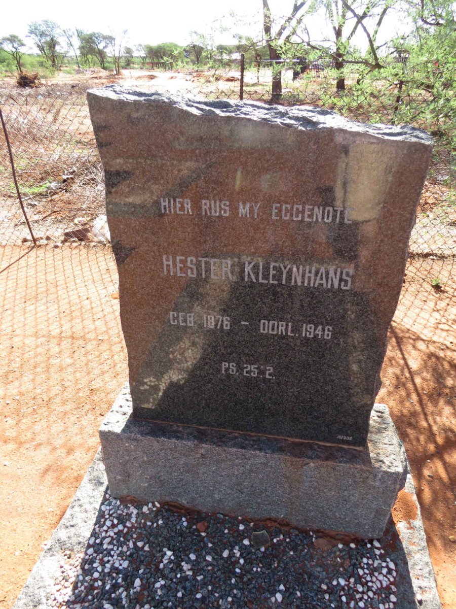 KLEYNHANS Hester 1876-1946
