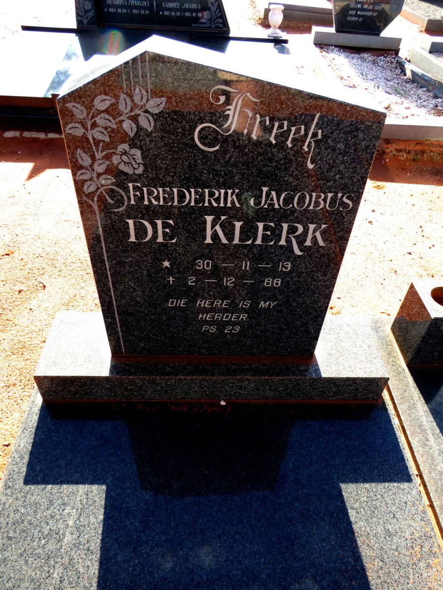 KLERK Frederik Jacobus, de 1913-1988