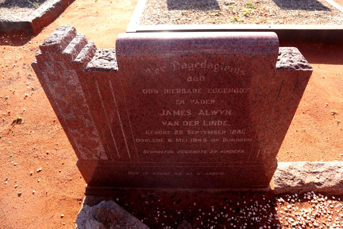 LINDE James Alwyn, van der 1881-1945 & Johanna Frederika Elizabeth MAREE 1882-1960 _2