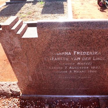 LINDE James Alwyn, van der 1881-1945 & Johanna Frederika Elizabeth MAREE 1882-1960 _1