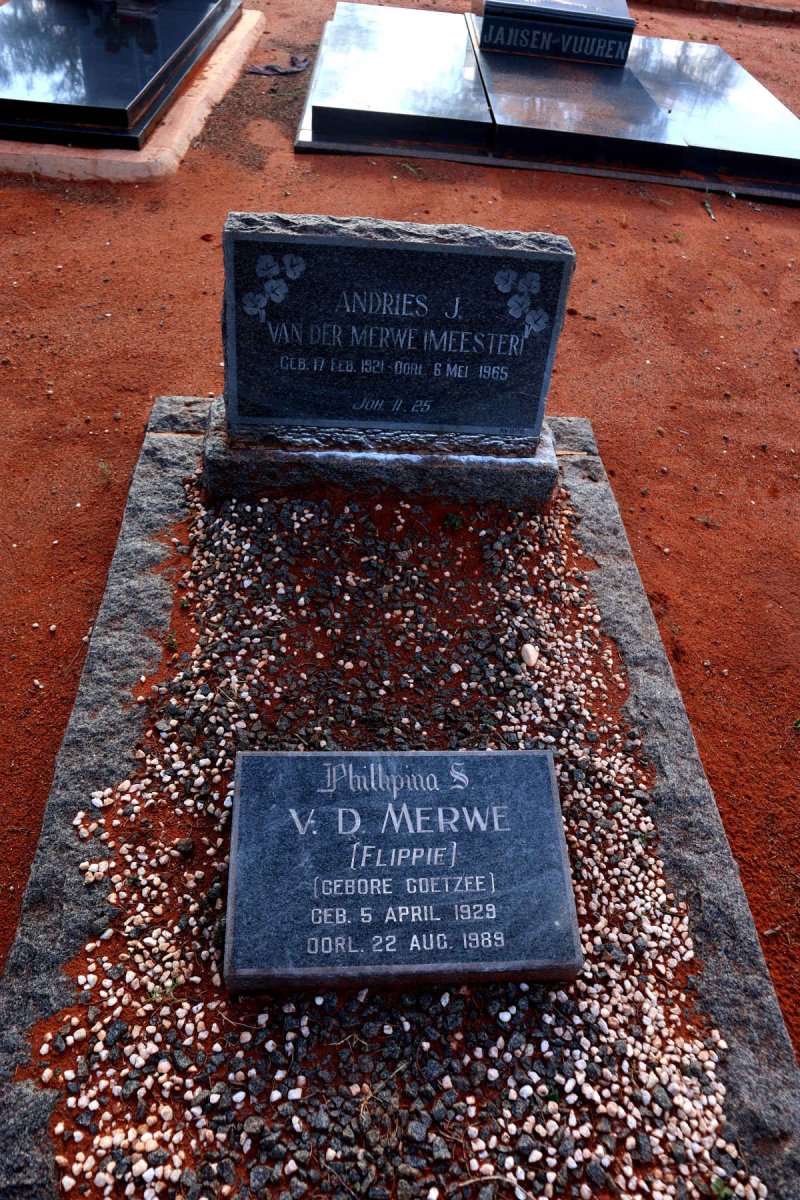 MERWE Andries J., van der 1921-1965 & Phillipina COETZEE 1929-1989 