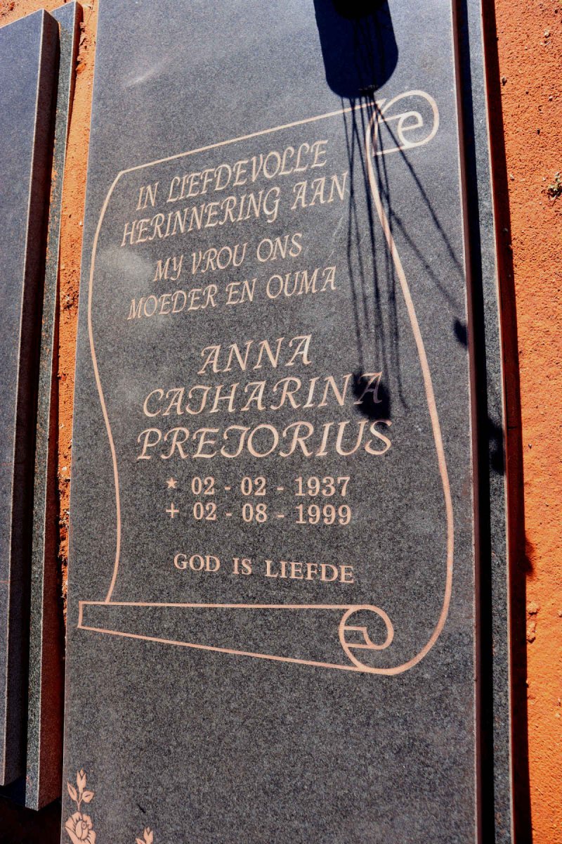 PRETORIUS Anna Catharina 1937-1999