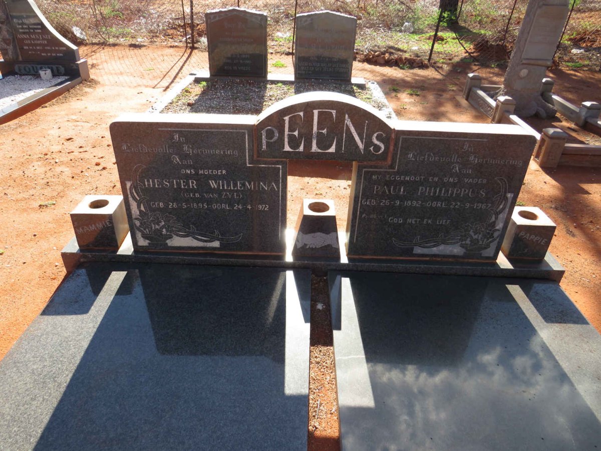 PEENS Paul Philippus 1892-1967 & Hester Willemina VAN ZYL 1895-1972 _1