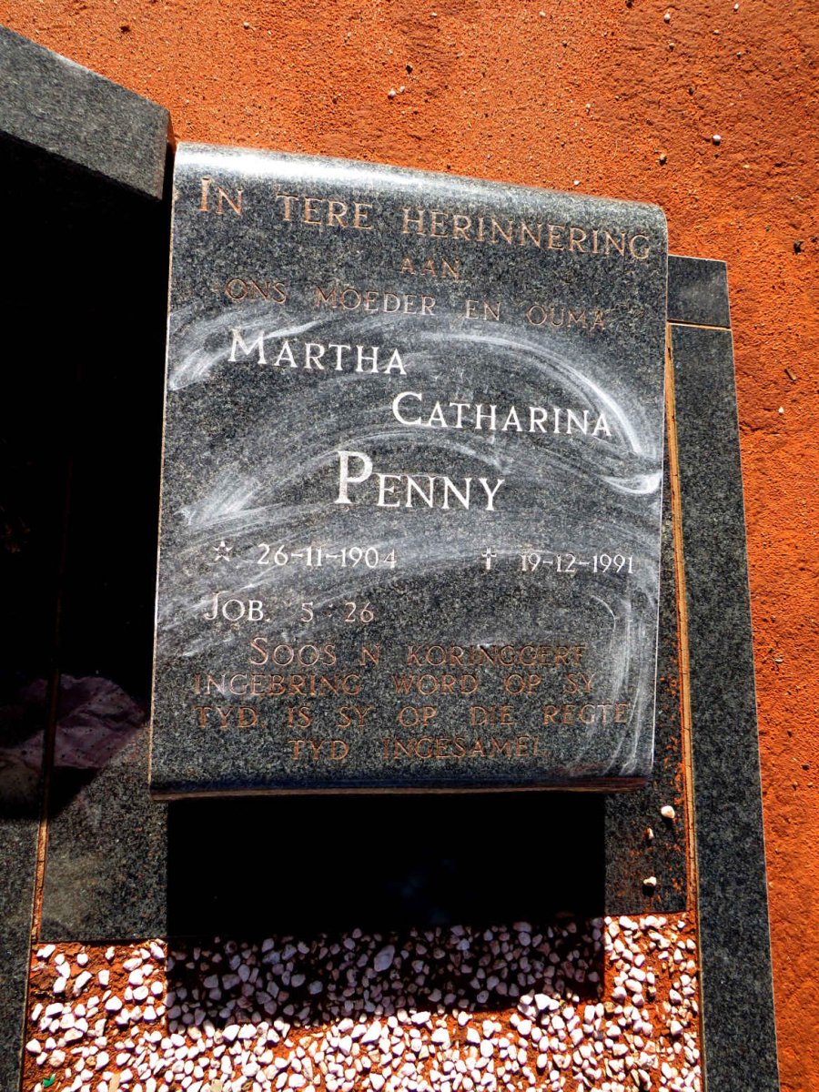 PENNY Martha Catharina 1904-1991