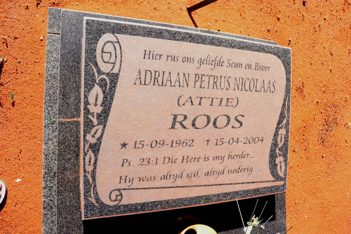 ROOS Adriaan Petrus Nicolaas 1962-2004 