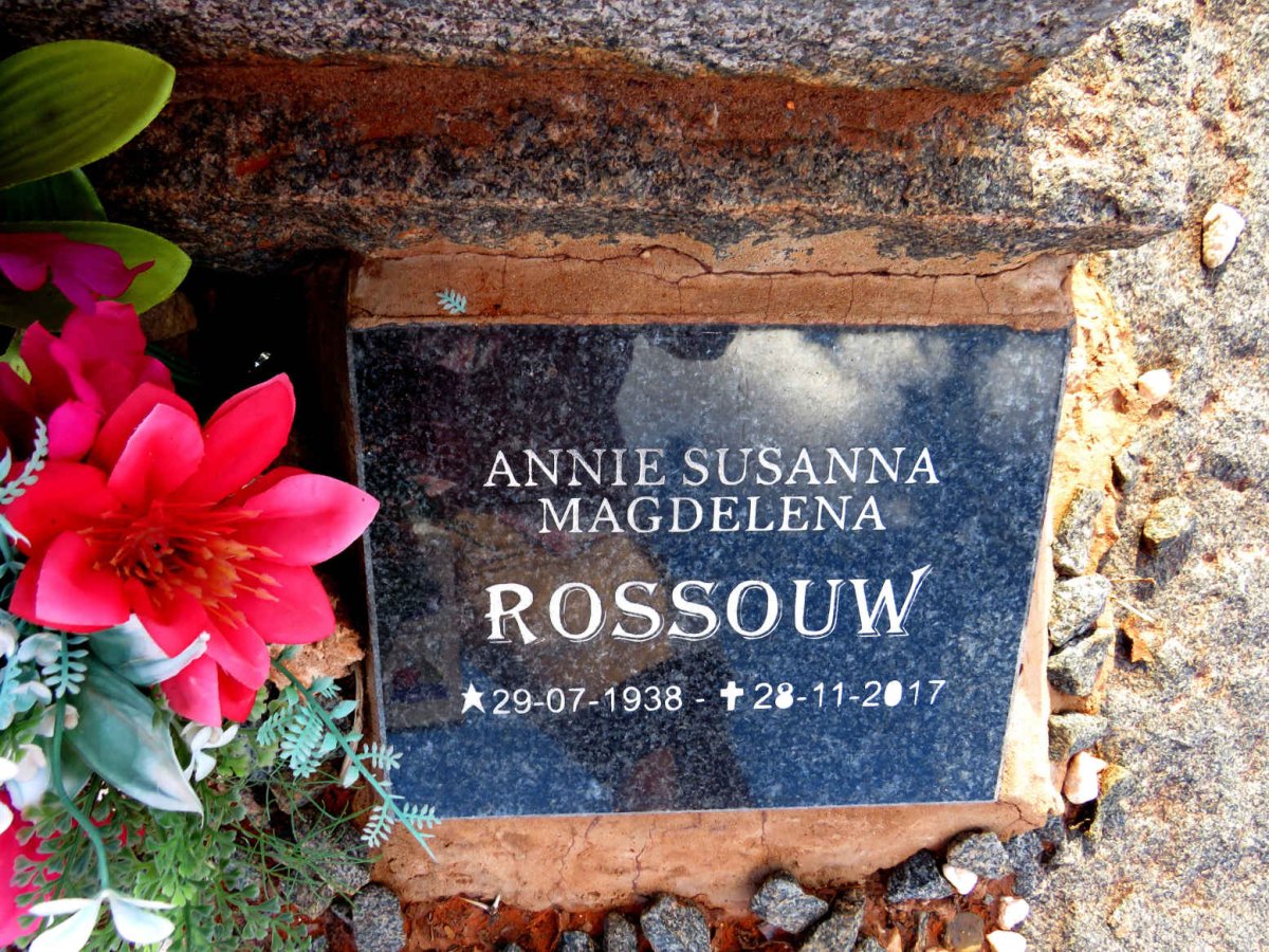 ROSSOUW Anna Sophia nee COETZEE 1896-1957 :: ROSSOUW Annie Susanna Magdelena 1938-2017 _2