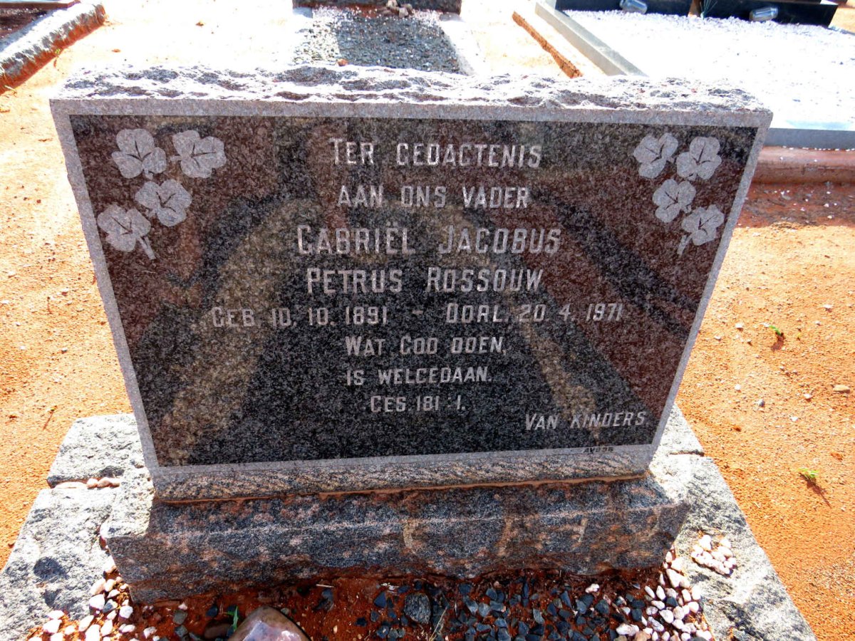 ROSSOUW Gabriel Jacobus Petrus 1891-1971