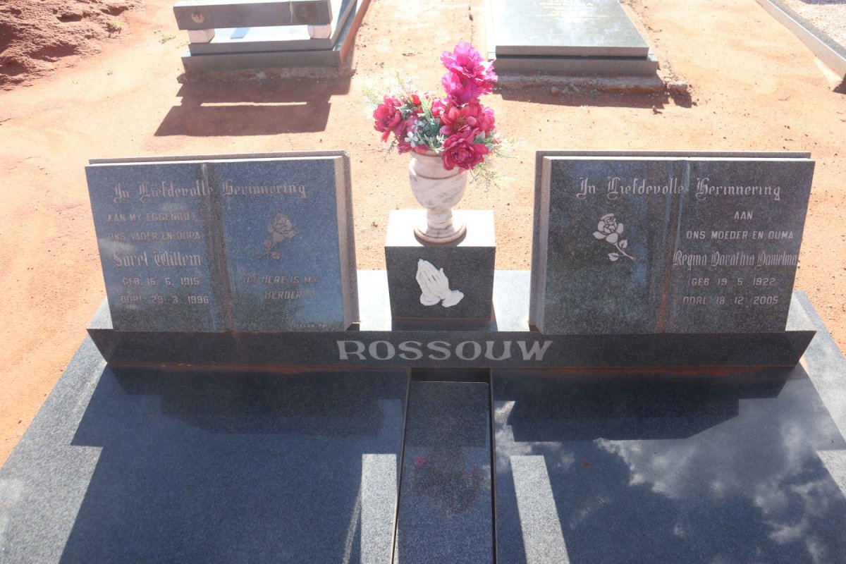 ROSSOUW Sarel Willem 1915-1996 & Regina Dorathea Danielina 1922-2005 