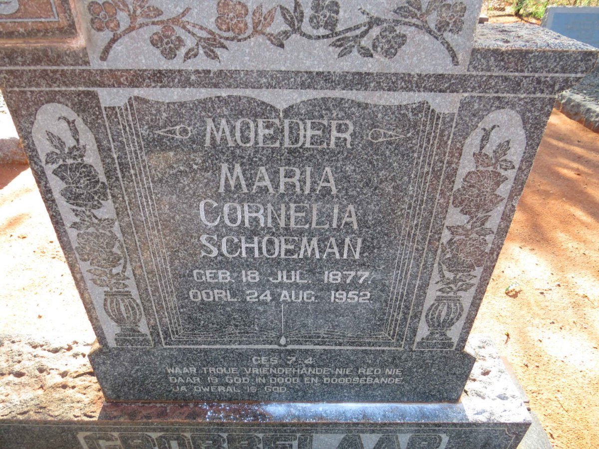 SCHOEMAN Maria Cornelia,GROBBELAAR 1877-1952 