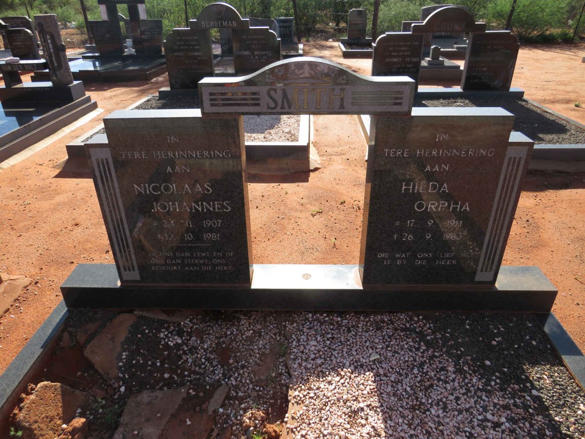SMITH Nicolaas Johannes 1907-1981 & Hilda Orpha 1911-1983 
