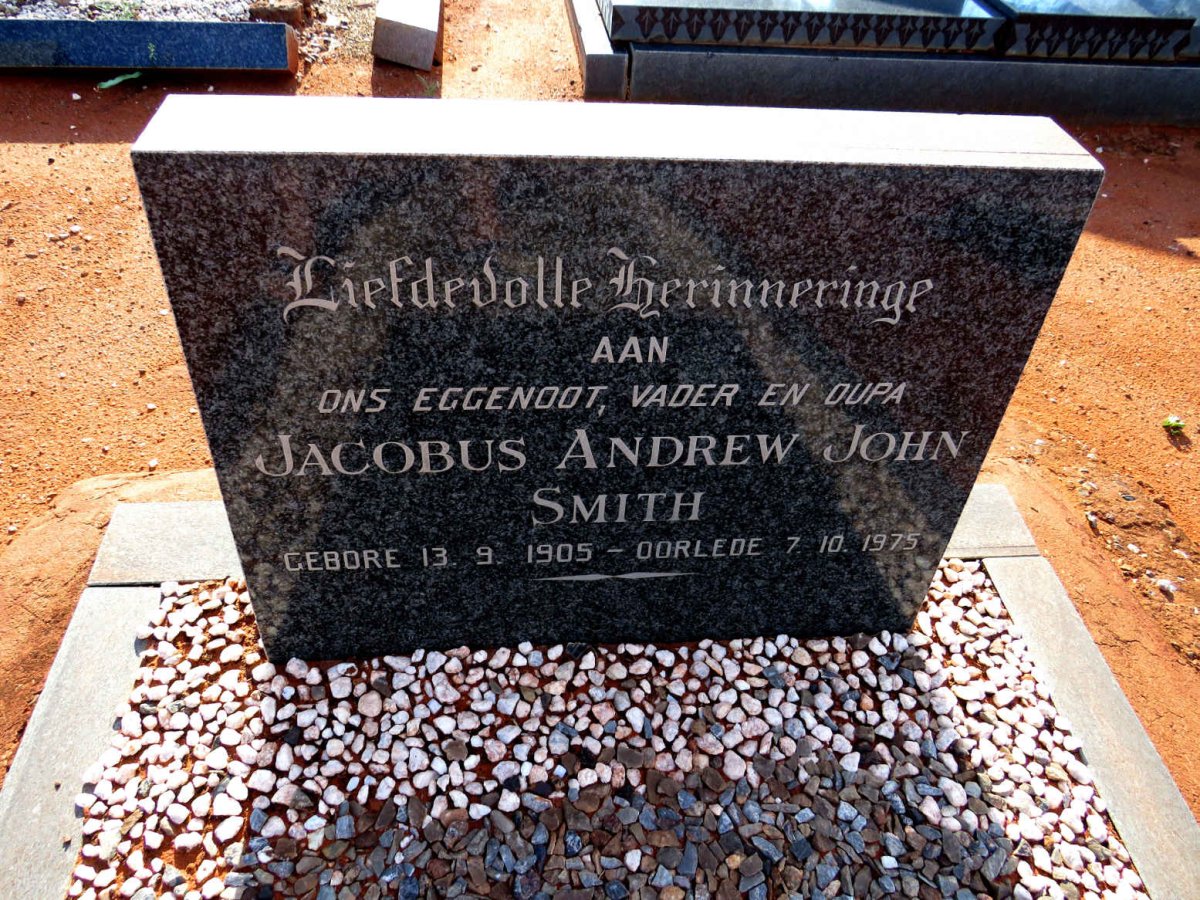 SMITH Jacobus Andrew John 1905-1975