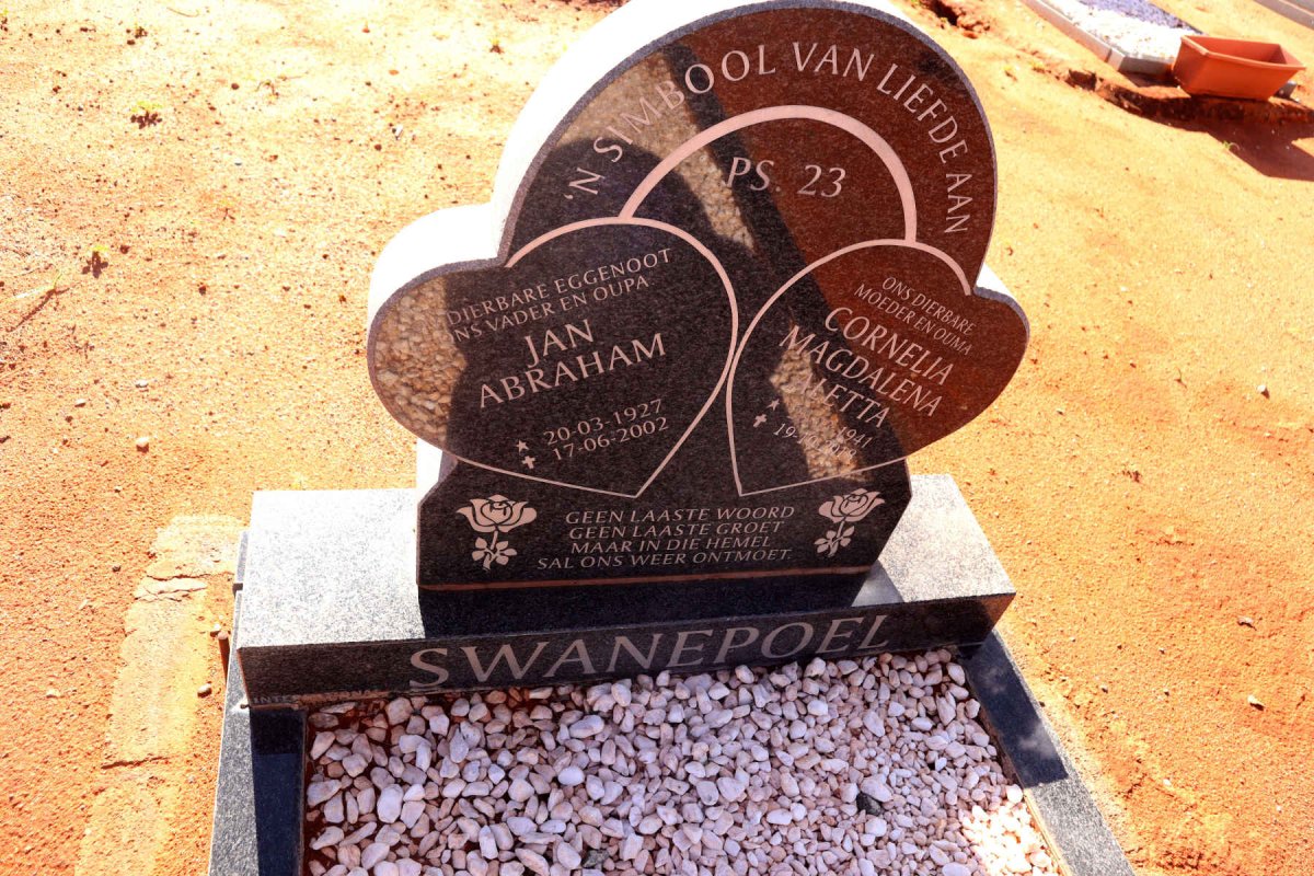 SWANEPOEL Jan Abraham 1927-2002 & Cornelia Magdalena Aletta 1941-2018 
