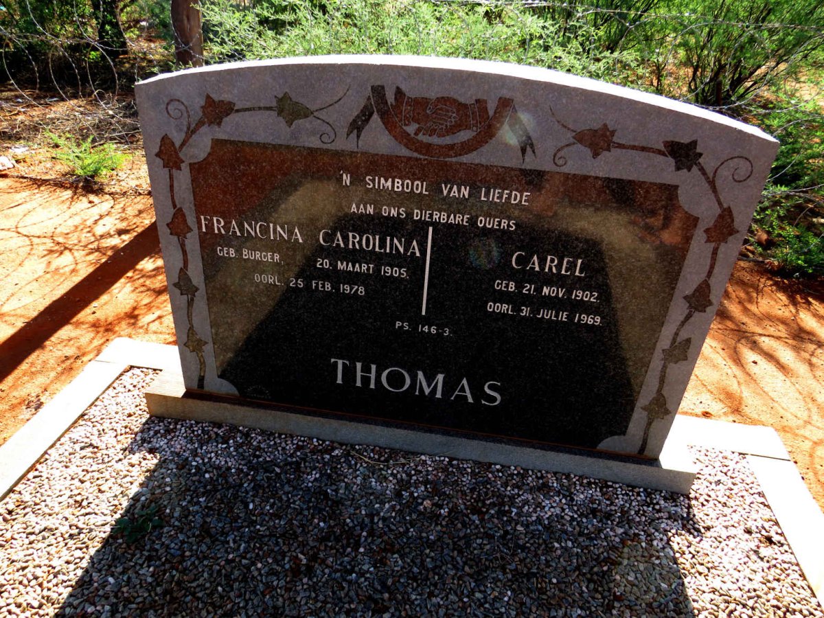 THOMAS Carel 1902-1969 & Francina Carolina BURGER 1905-1978