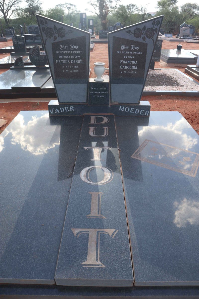 TOIT Petrus Daniel, du 1931-1992 & Francina Carolina 1939- :: DU TOIT Petrus Daniel 1968-2014 _1