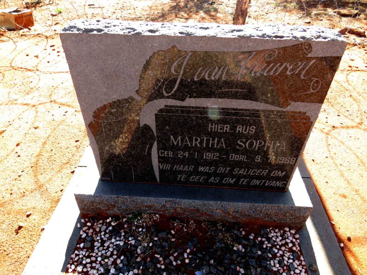 VUUREN Martha Sophia, J. van 1912-1968