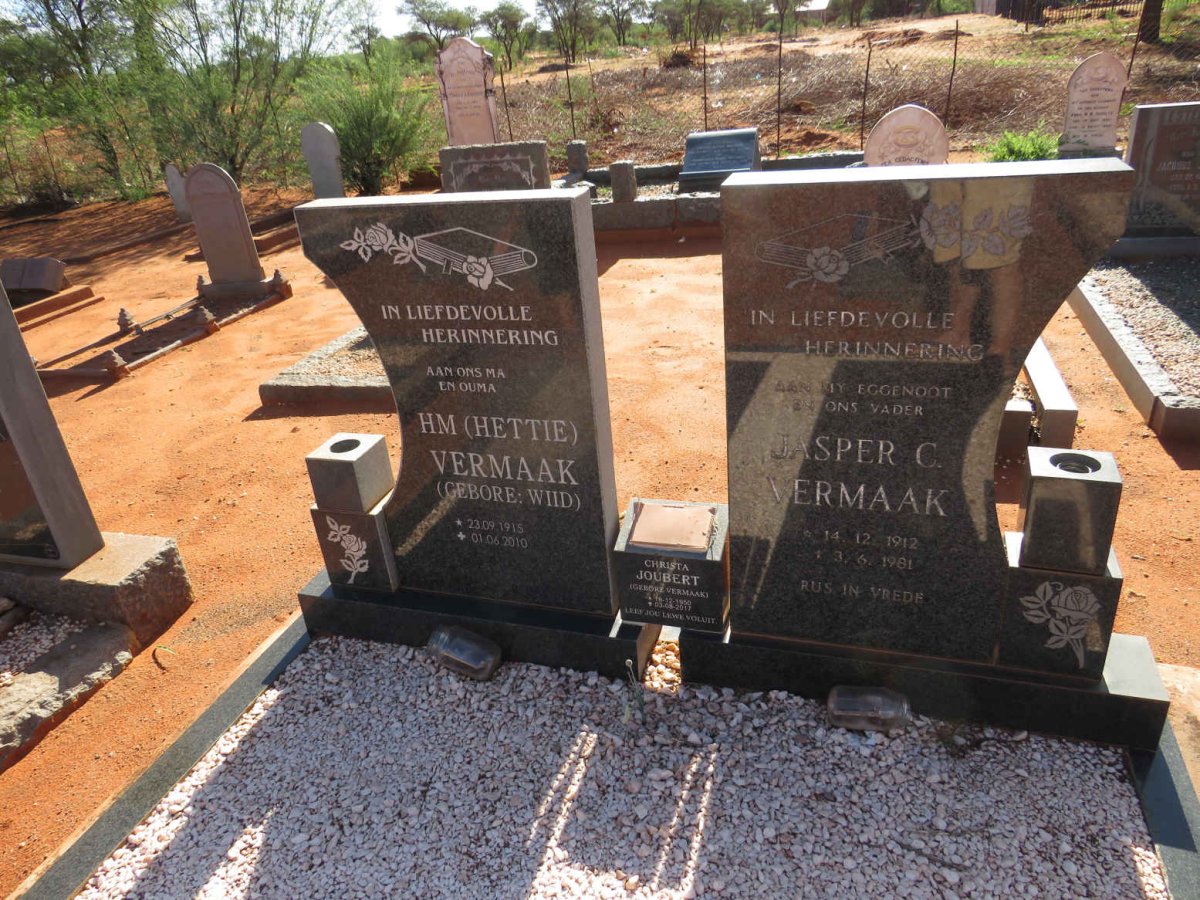 VERMAAK Jasper C. 1912-1981 & H.M. WIDD 1915-2010 :: JOUBERT Christa nee VERMAAK 1950-2017 _1