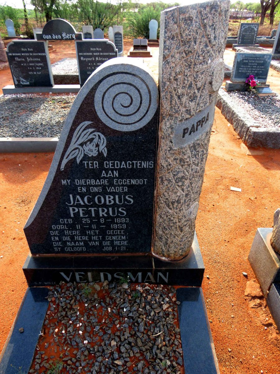 VELDSMAN Jacobus Petrus 1893-1959
