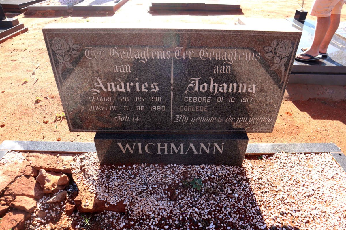WICHMANN Andries 1910-1990 & Johanna 1917-