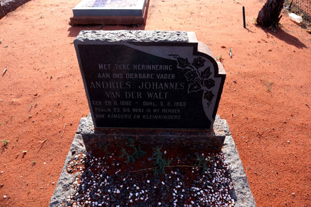 WALT Andries Johannes, van der 1882-1965