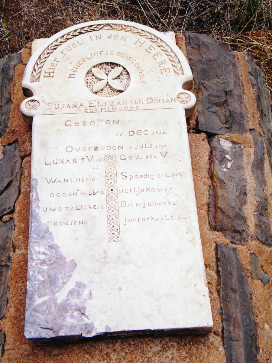 DOMAN Susana Elizabeth nee MINDERS 1866-1919