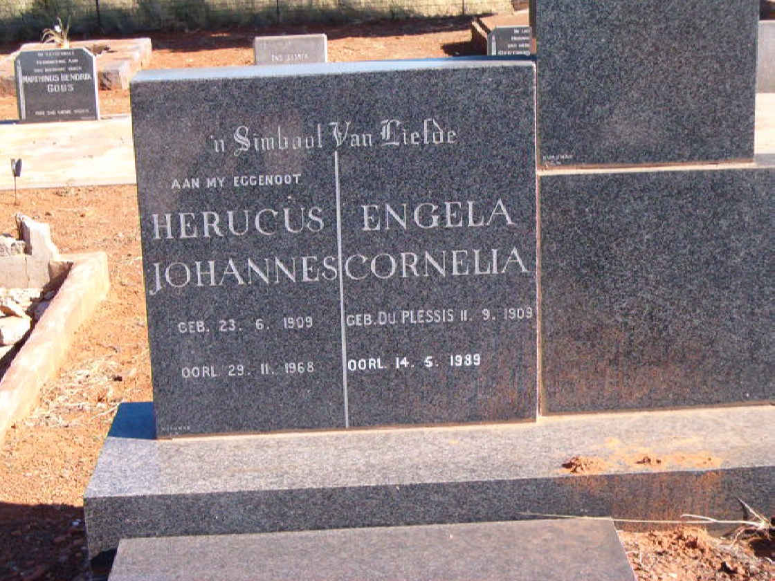 ? Herucus Johannes 1909-1968 &amp; Engela Cornelia neé DU PLESSIS 1909-1989