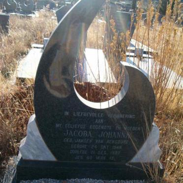 ? Jacoba Johanna neé JANSE VAN RENSBURG 1948-1987