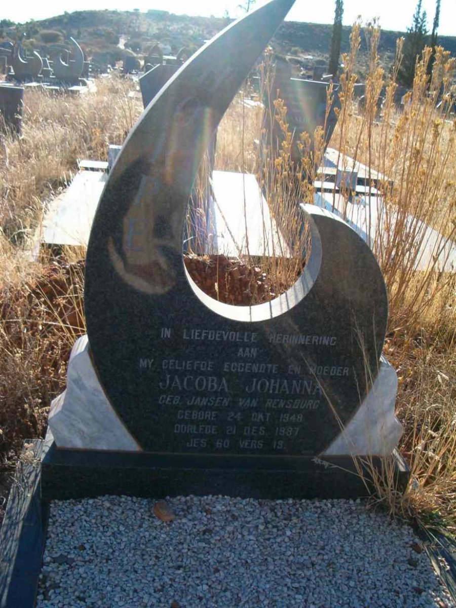? Jacoba Johanna neé JANSE VAN RENSBURG 1948-1987