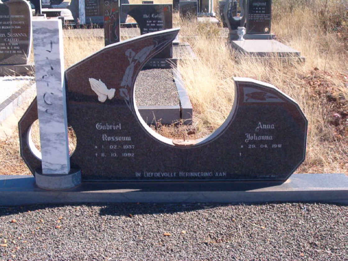 ? Gabriel Rossouw 1937-1992 &amp; Anna Johanna 1941-