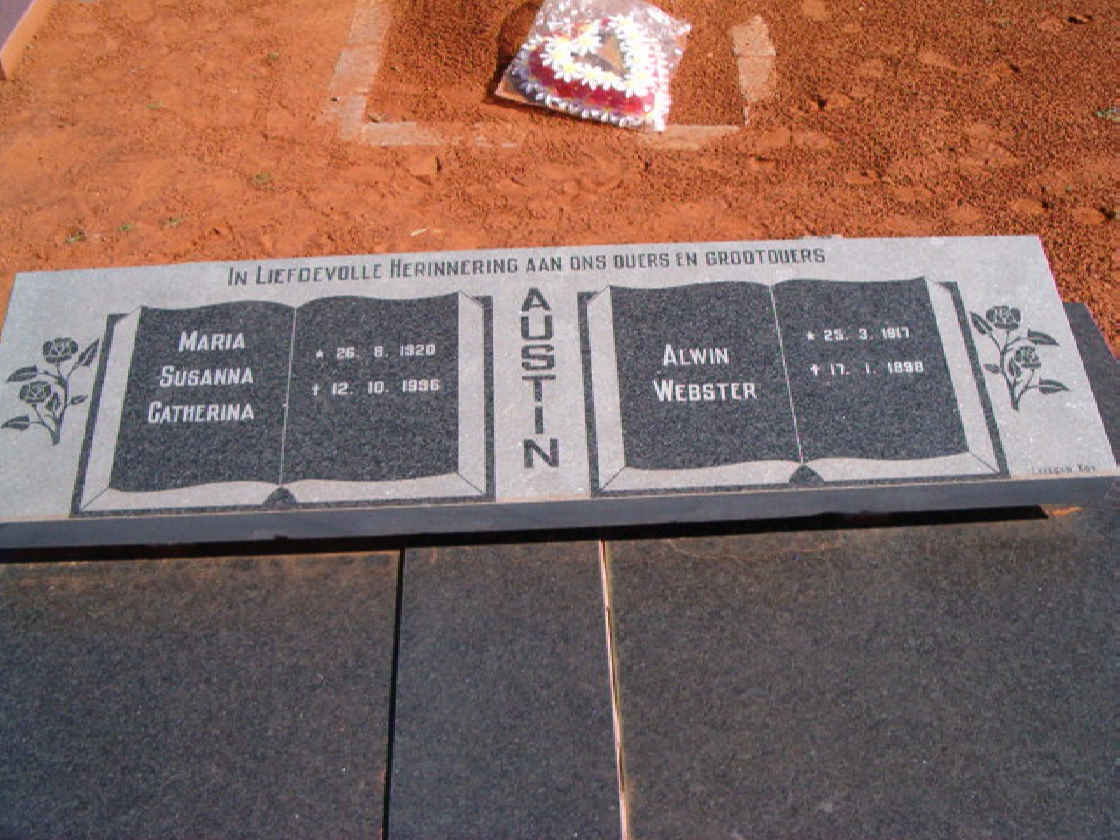 AUSTIN Alwin Webster 1917-1998 &amp; Maria Susanna Catharina 1920-1996