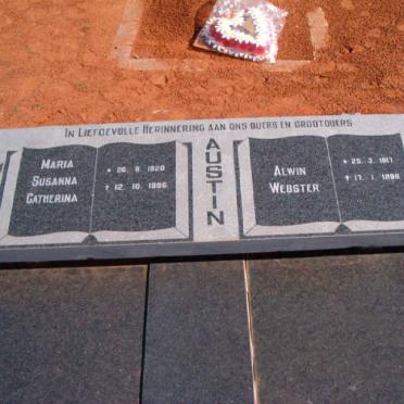 AUSTIN Alwin Webster 1917-1998 &amp; Maria Susanna Catharina 1920-1996