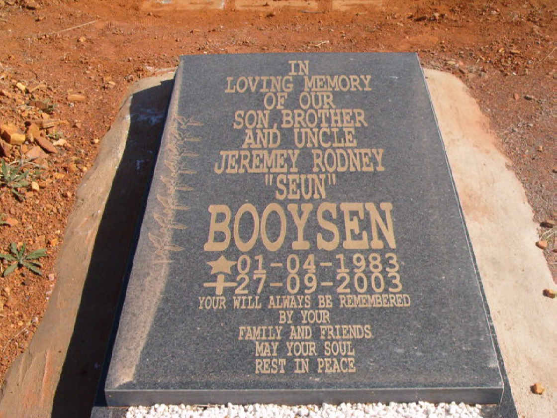 BOOYSEN Jeremy Rodney 1983-2003