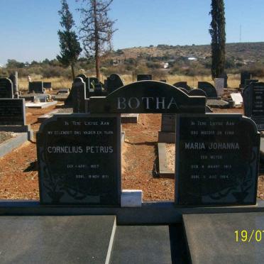 BOTHA Cornelius Petrus 1907-1971 &amp; Maria Johanna MEYER 1913-1984