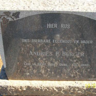 BURGER Andries P. 1909-1955