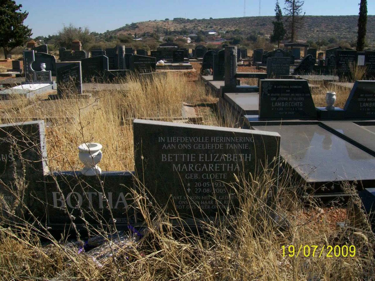 BOTHA Bettie Elizabeth Margaretha 1933-2005