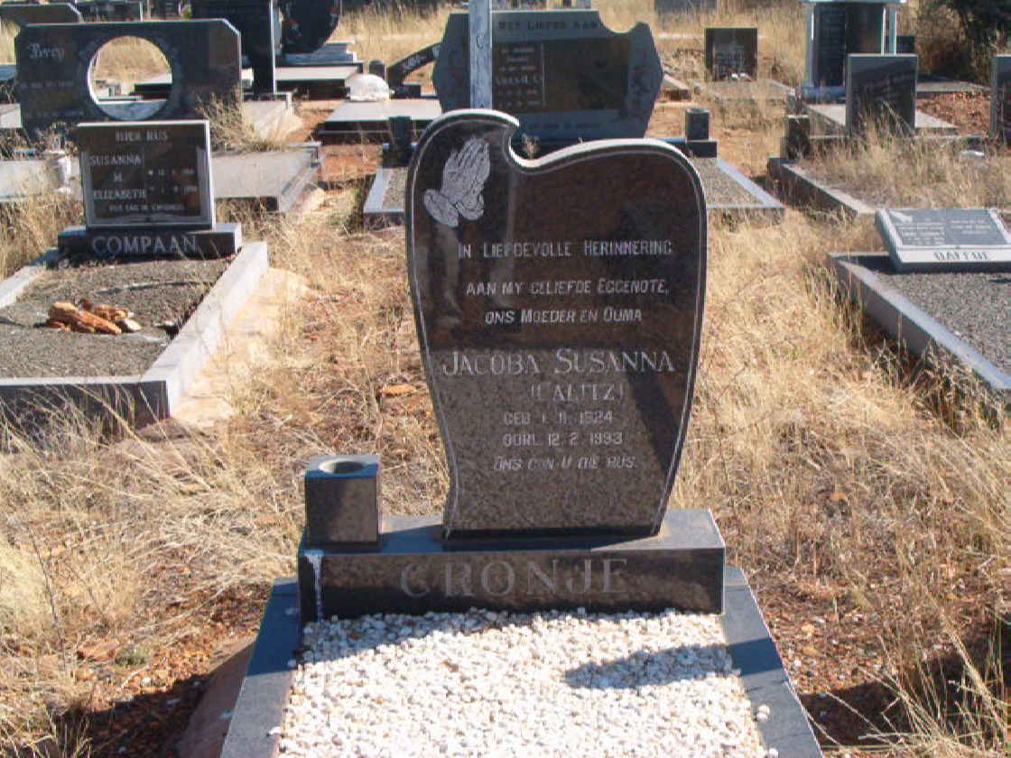 CRONJE Jacoba Susanna neé CALITZ 1924-1993