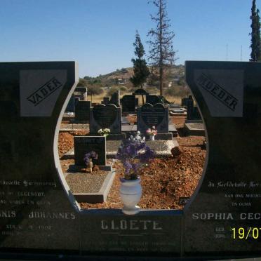 CLOETE Theunis Johannes 1902-1974 &amp; Sophia Cecilia 190?-198?