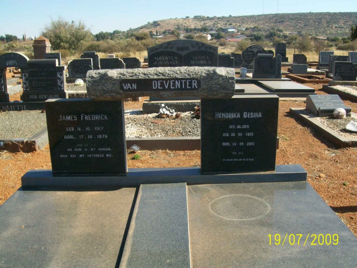 DEVENTER James Fredrick, van 1917-1978 &amp; Hendrika Gesina VILJOEN 1926-2002