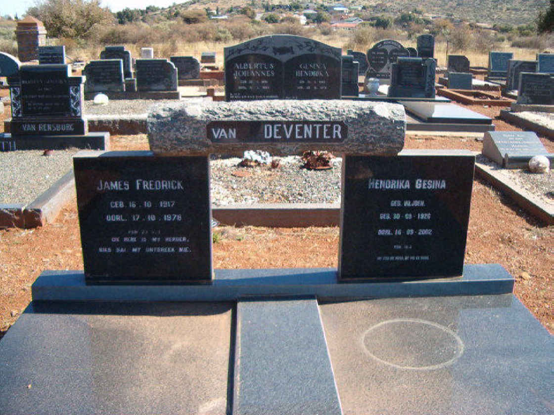 DEVENTER James Fredrick, van 1917-1978 &amp; Hendrika Gesina VILJOEN 1926-2002