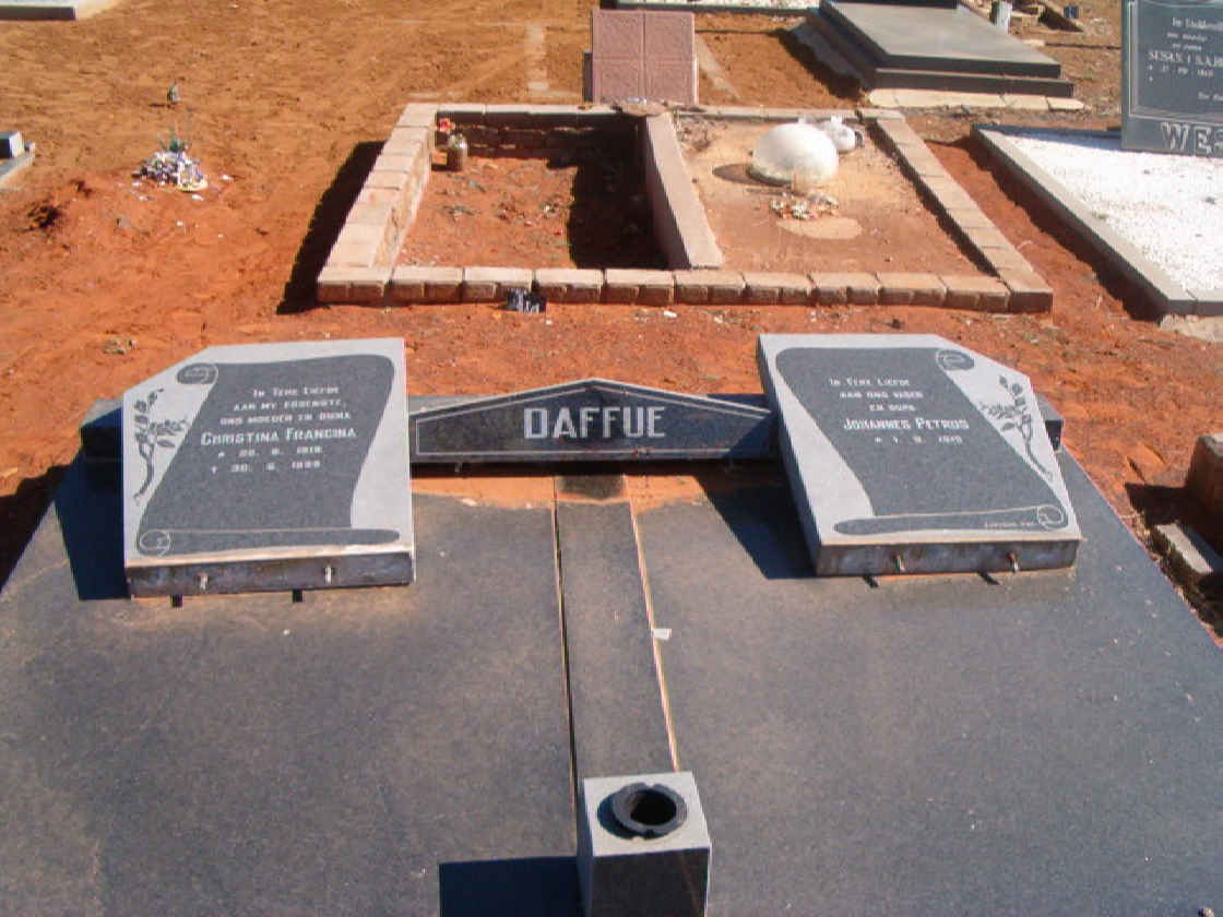 DAFFUE Johannes Petrus 1915- &amp; Christina Francina 1918-1999