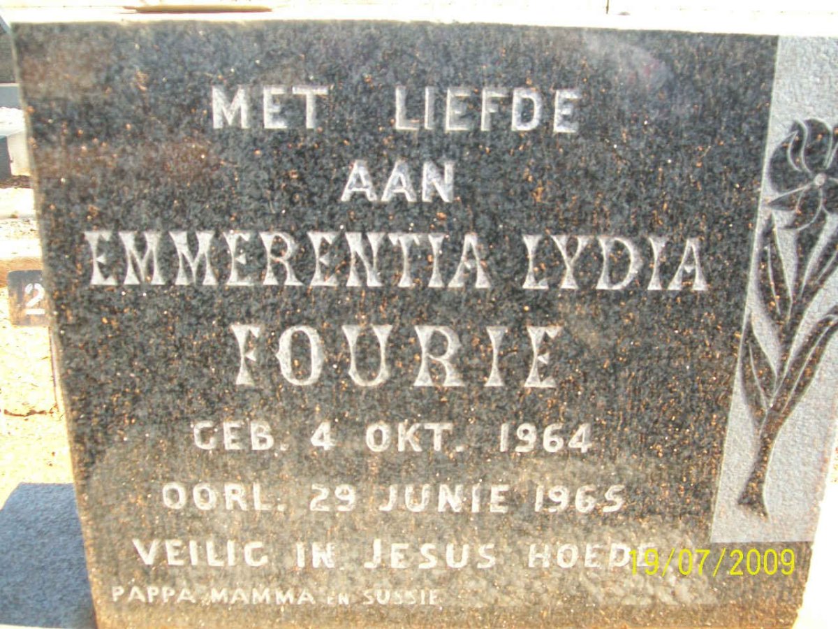 FOURIE Emmerentia Lydia 1964-1965