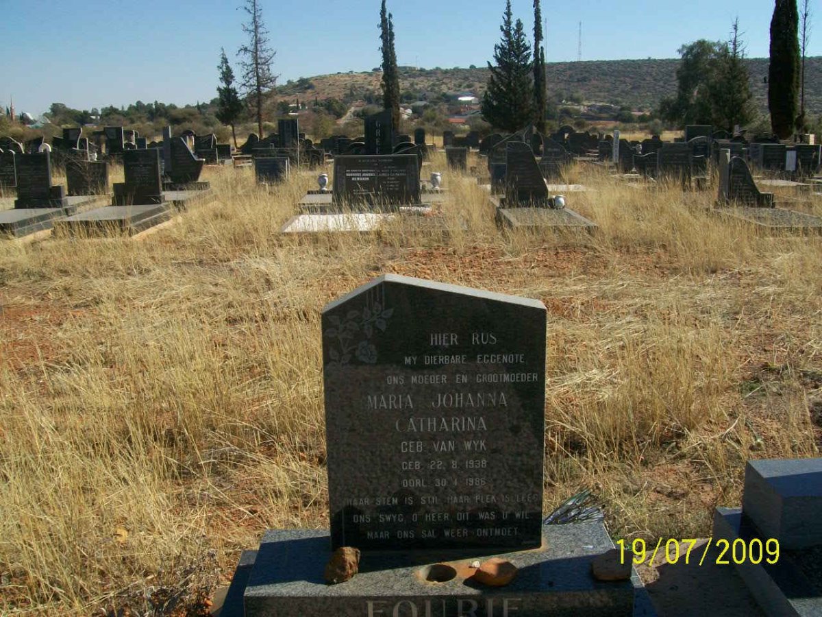 FOURIE Maria Johanna Catharina neé VAN WYK 1938-1985