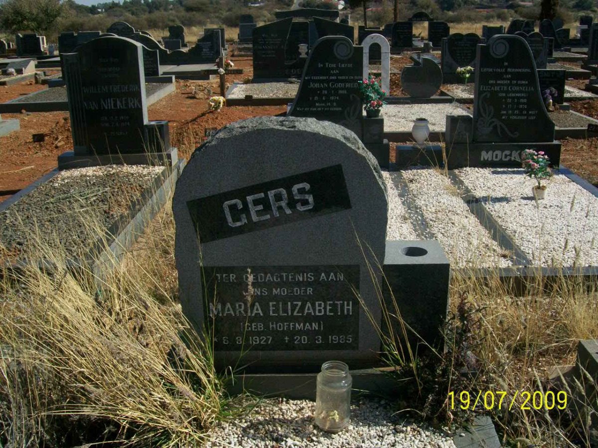 GERS Maria Elizabeth nee HOFFMAN 1927-1985