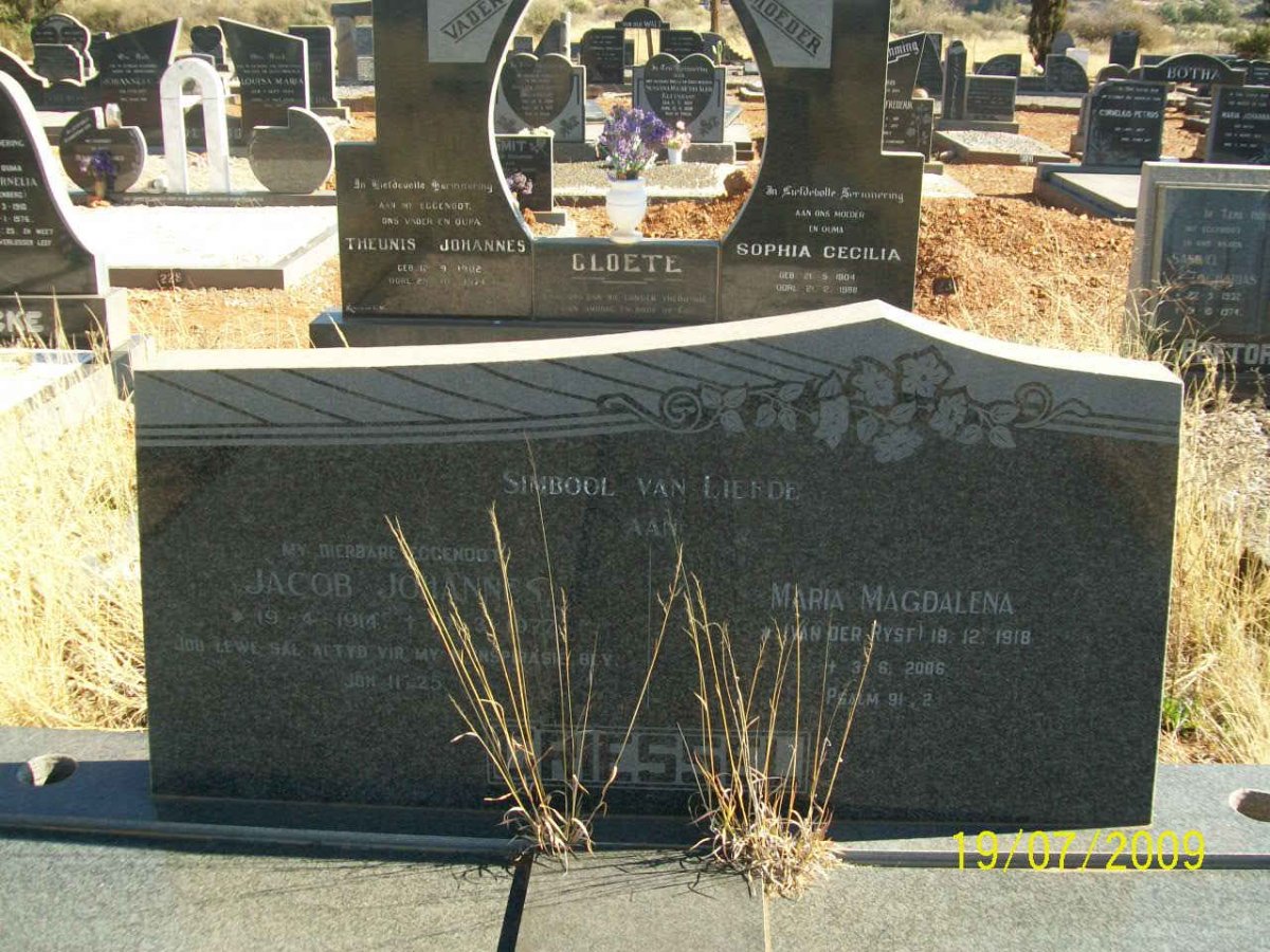 GRIESSEL Jacob Johannes 1914-1977 &amp; Maria Magdalena VAN DER RYST 1918-2006