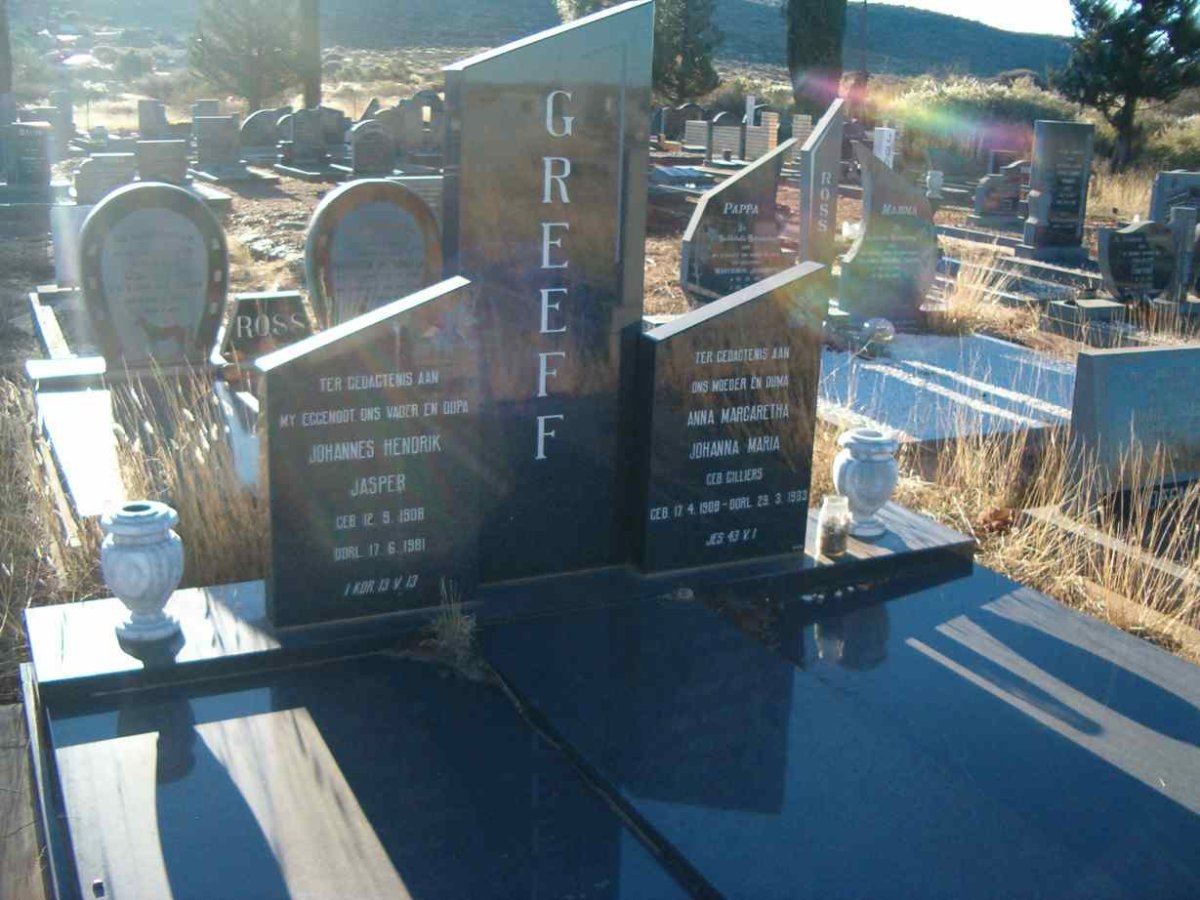 GREEFF Johannes Hendrik Jasper 1908-1981 &amp; Anna Margaretha Johanna Maria CILLIERS 190?-19??