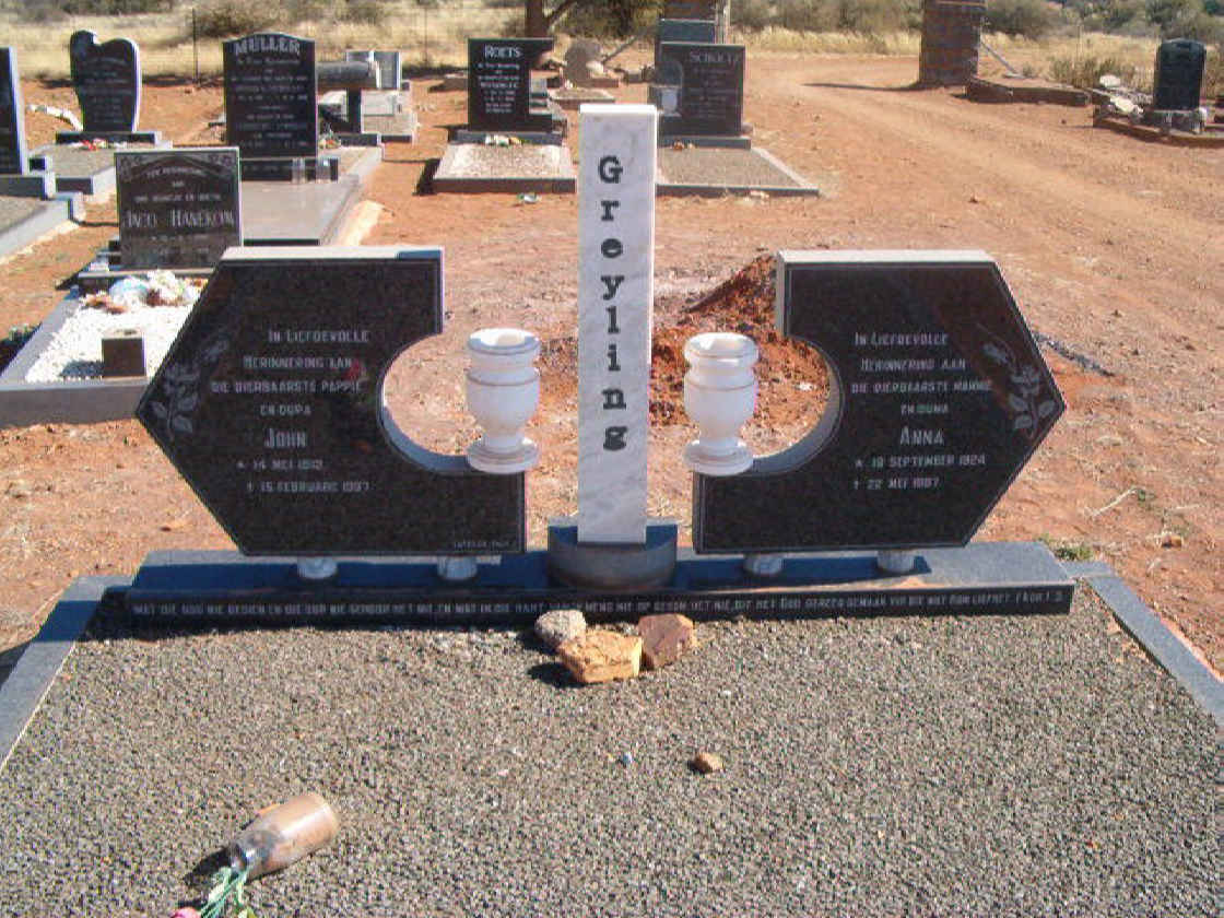 GREYLING John &amp; Anna 1924-1997