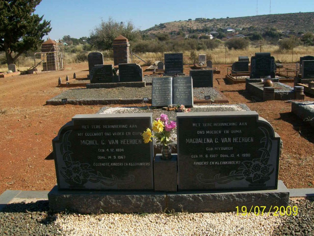 HEERDEN Michiel C., van 1894-1967 &amp; Magdalena C. MYBURGH 1907-1990